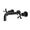 Kingston Brass KS8120NX Two-Handle Wall Mount Bathroom Faucet, Matte Black KS8120NX - alternate 1